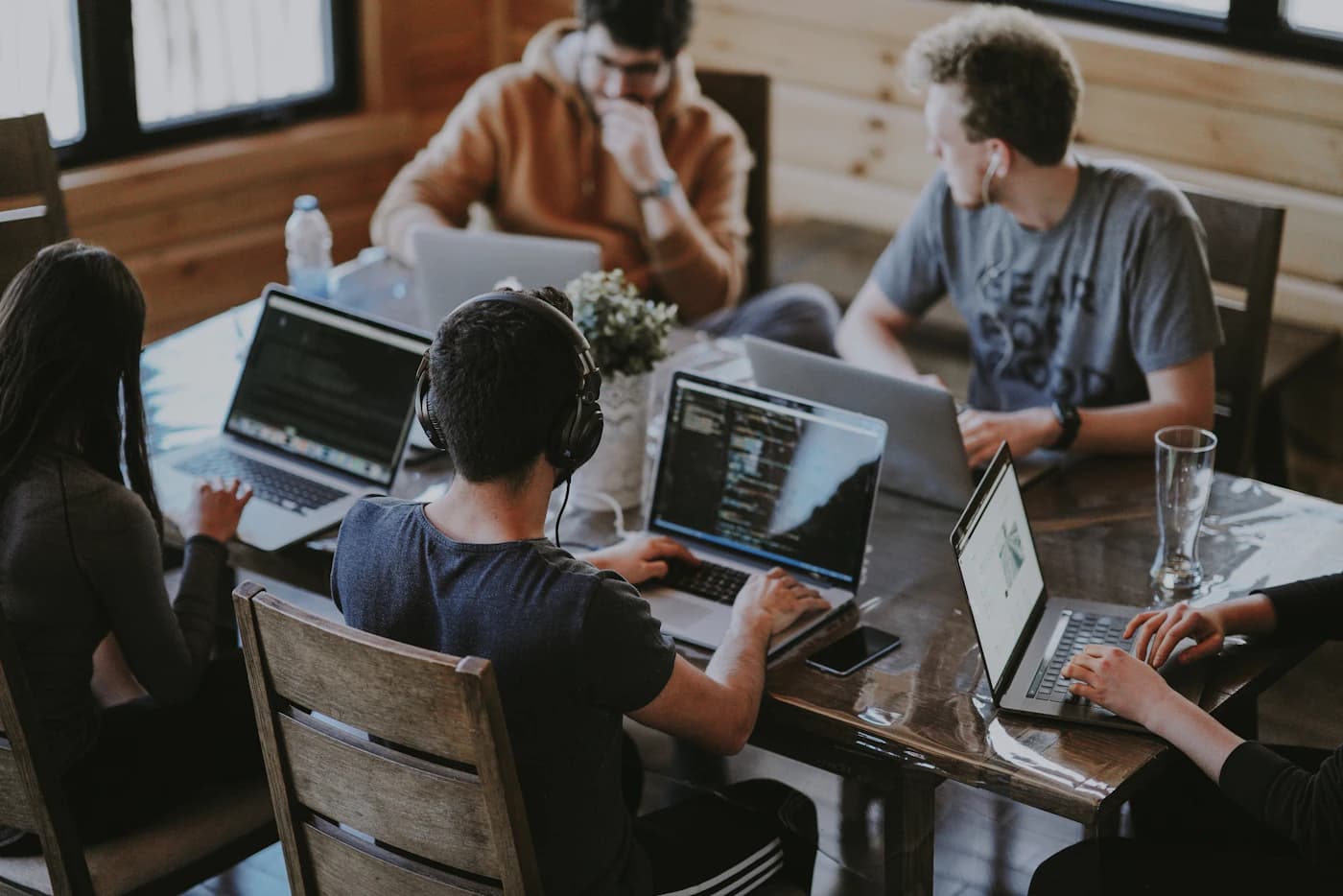 A professional team collaborating on business strategy